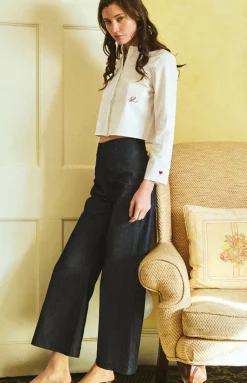 Henrietta Blouse in Blanc & Rouge