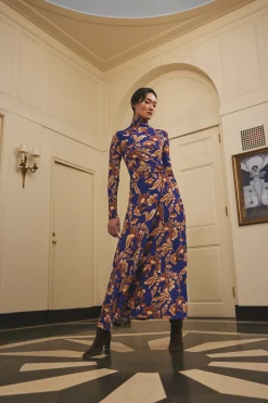 Hera Dress in Regal Paisley Blue