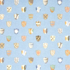 Heraldic Wallpaper in Oxford Blue
