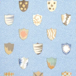 Heraldic Wallpaper in Oxford Blue