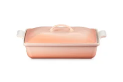Heritage Covered Rectangular Casserole in Peche
