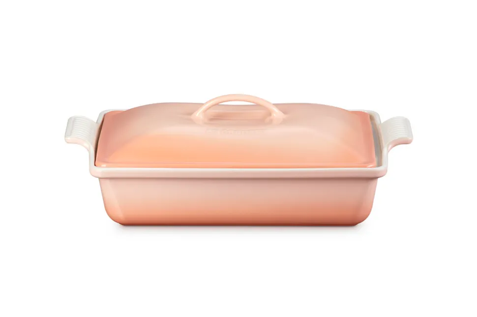 Heritage Covered Rectangular Casserole in Peche