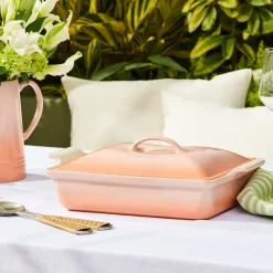 Heritage Covered Rectangular Casserole in Peche