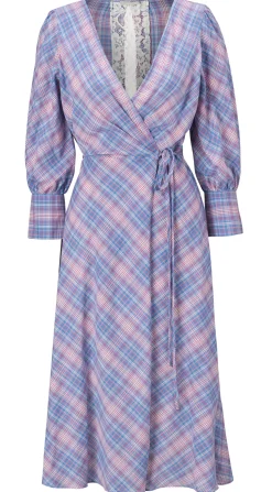 Hestia Purple Cotton Wrap Dress