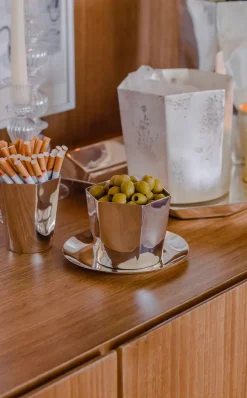 Hexagon Silver-Plated Ice Bucket