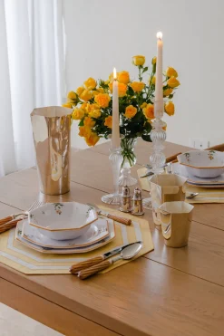 Hexagon Silver-Plated Tall Tumbler