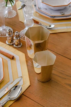 Hexagon Silver-Plated Tall Tumbler