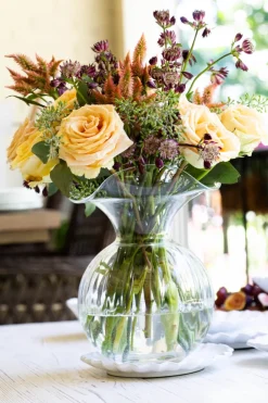 Hibiscus Glass Large Fluted Vase