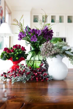 Hibiscus Glass Large Fluted Vase