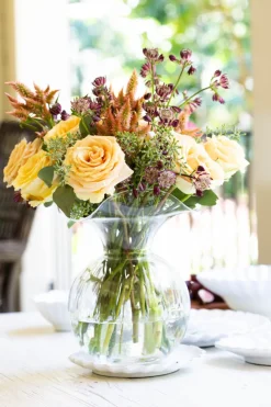 Hibiscus Glass Medium Fluted Vase