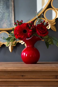 Hibiscus Glass Small Fluted Vase