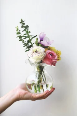 Hibiscus Glass Small Fluted Vase
