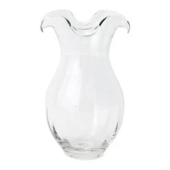 Hibiscus Glass Vertical Fluted Medium Vase in Clear