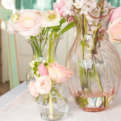 Hibiscus Glass Vertical Fluted Medium Vase in Clear