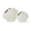 High Gloss White Shell Vases, Set of 2