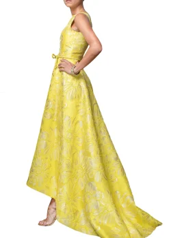 High-Low Bateau Neck Gown