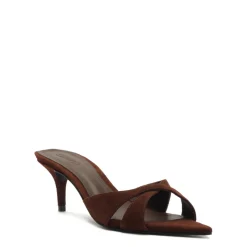 Hilda Leaf Mule Suede Sandal in Root Brown