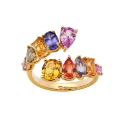 Honeysuckle Wrap Multi-Colored Sapphire Ring