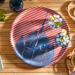 Horseshoe Crab Large Round Birchwood Tray
