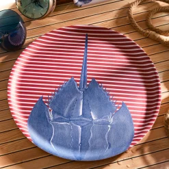 Horseshoe Crab Large Round Birchwood Tray