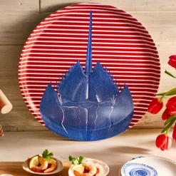 Horseshoe Crab Large Round Birchwood Tray