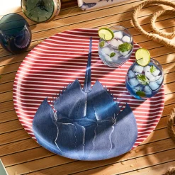 Horseshoe Crab Large Round Birchwood Tray