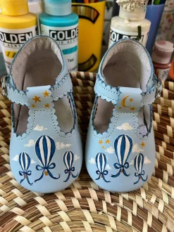 Hot Air Balloon Hand-Painted Baby Shoes