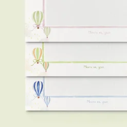 Hot Air Balloons Birth Announcement with Photo, Set of 50