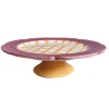 Hot Cakes Cake Stand in Raspberry & Orange Gingham