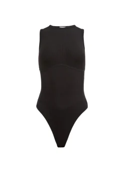 Hourglass Rib Bodysuit in Black
