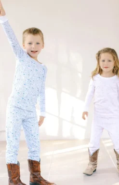 Houston Two Piece Kids Pajamas in Buffalo Bayou Blue