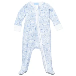 Houston Zip Baby Onesie in Buffalo Bayou Blue