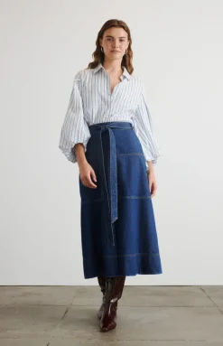 Hudley Skirt in Classic Indigo Blue