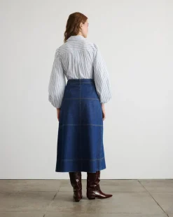 Hudley Skirt in Classic Indigo Blue