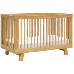 Hudson 3-in-1 Convertible Crib with Toddler Bed Conversion Kit in Honey