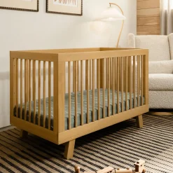 Hudson 3-in-1 Convertible Crib with Toddler Bed Conversion Kit in Honey