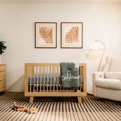 Hudson 3-in-1 Convertible Crib with Toddler Bed Conversion Kit in Honey