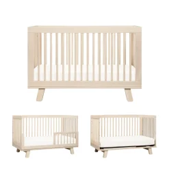 Hudson 3-in-1 Convertible Crib with Toddler Bed Conversion Kit in Washed Natural