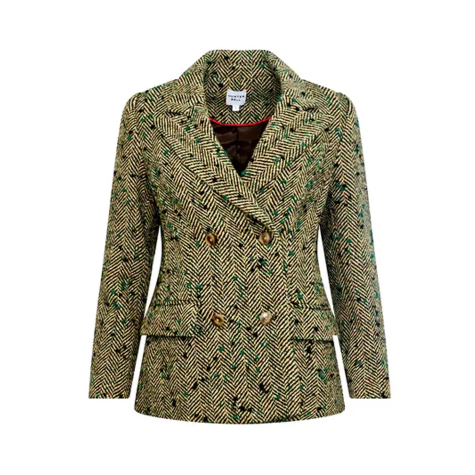 Huntley Half Coat in Mixed Herringbone