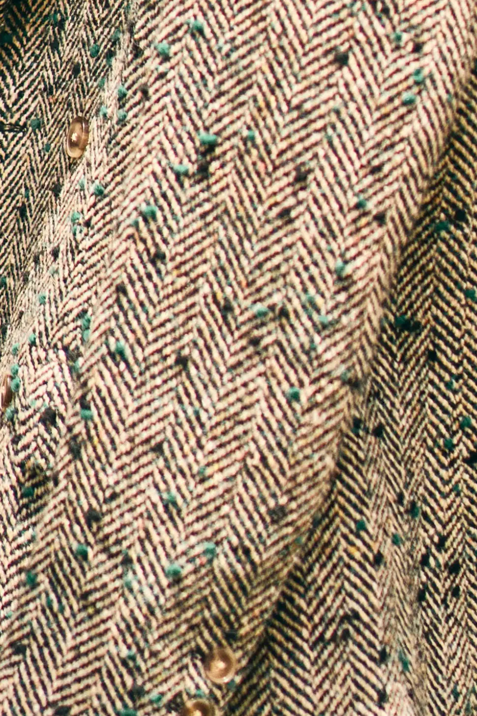 Huntley Half Coat in Mixed Herringbone