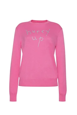 Hurry Up/Slow Down Crewneck in Magenta