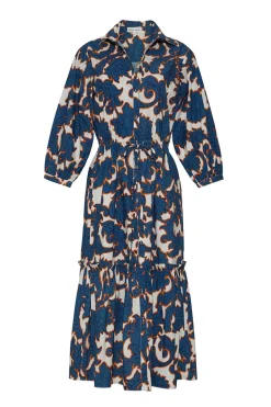 Hutton Dress in Mystic Flora Blue