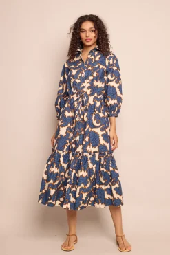 Hutton Dress in Mystic Flora Blue
