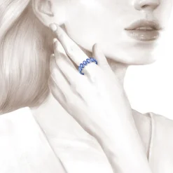 Hydrangea Blue Sapphire Anniversary Band