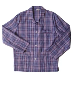 Hyperion Men's Pajama Top in Violet Plaid