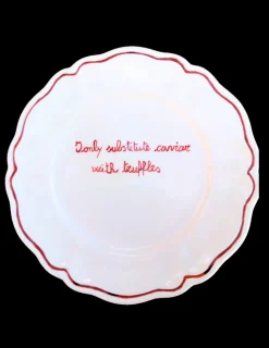 I Only Substitute Caviar with Truffles Scalloped, Plate Set of 6