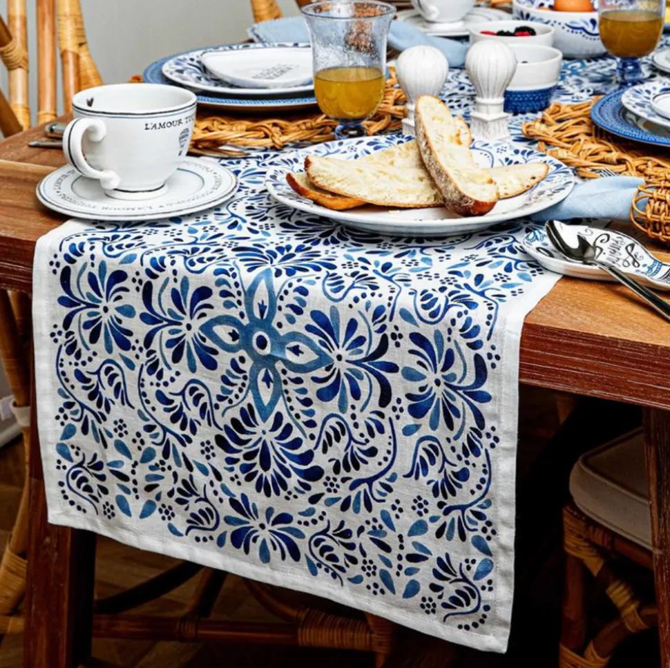 Iberian 18" x 90" Table Runner in Indigo