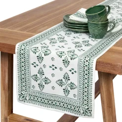 Iberian Border 18" x 90" Table Runner in Evergreen
