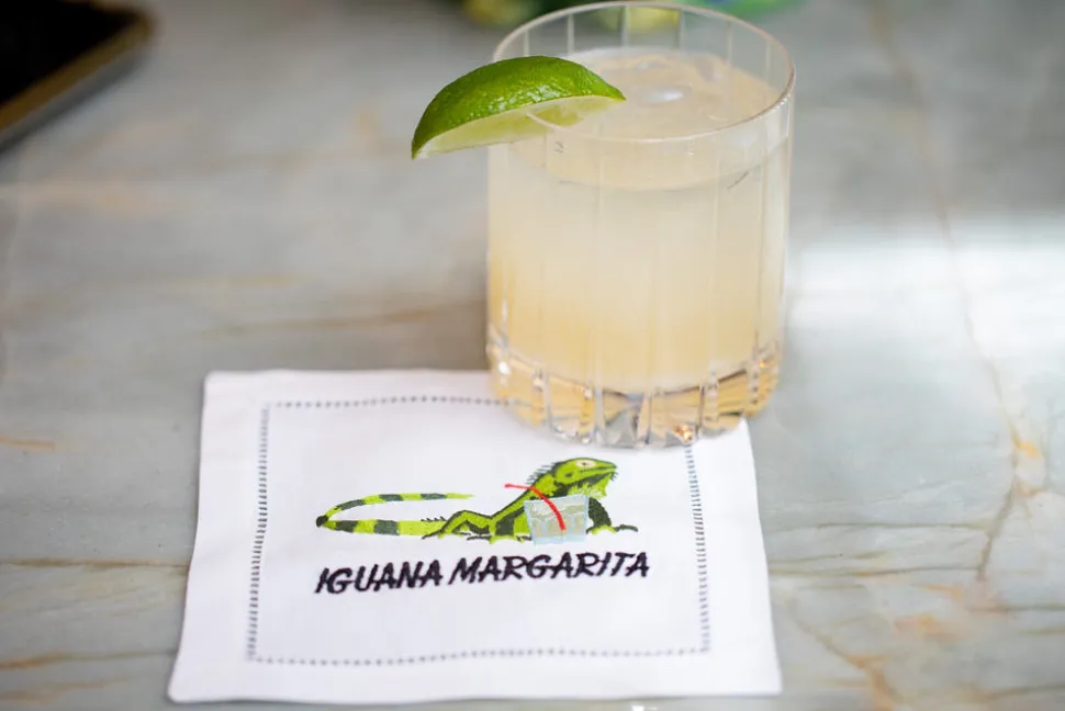 Iguana Margarita Cocktail Napkins, Set of 4