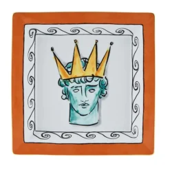 Il Viaggio Di Nettuno Large Squared Vide Poche in Rock Orange